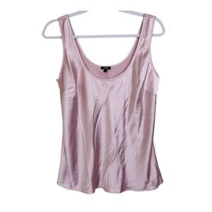 Express Pink Satin Sleeveless Top Size Medium Polyester $44 Scoop Neck